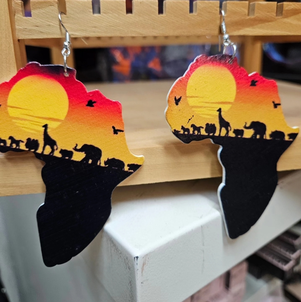 Beautiful Africa Map Earrings